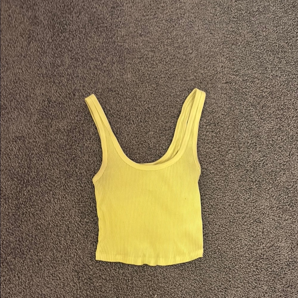 Yellow Ribbed Women's Top